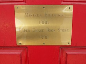 Miniken Store and Paper Chase Bookstore Plaque